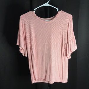 red and white striped tee